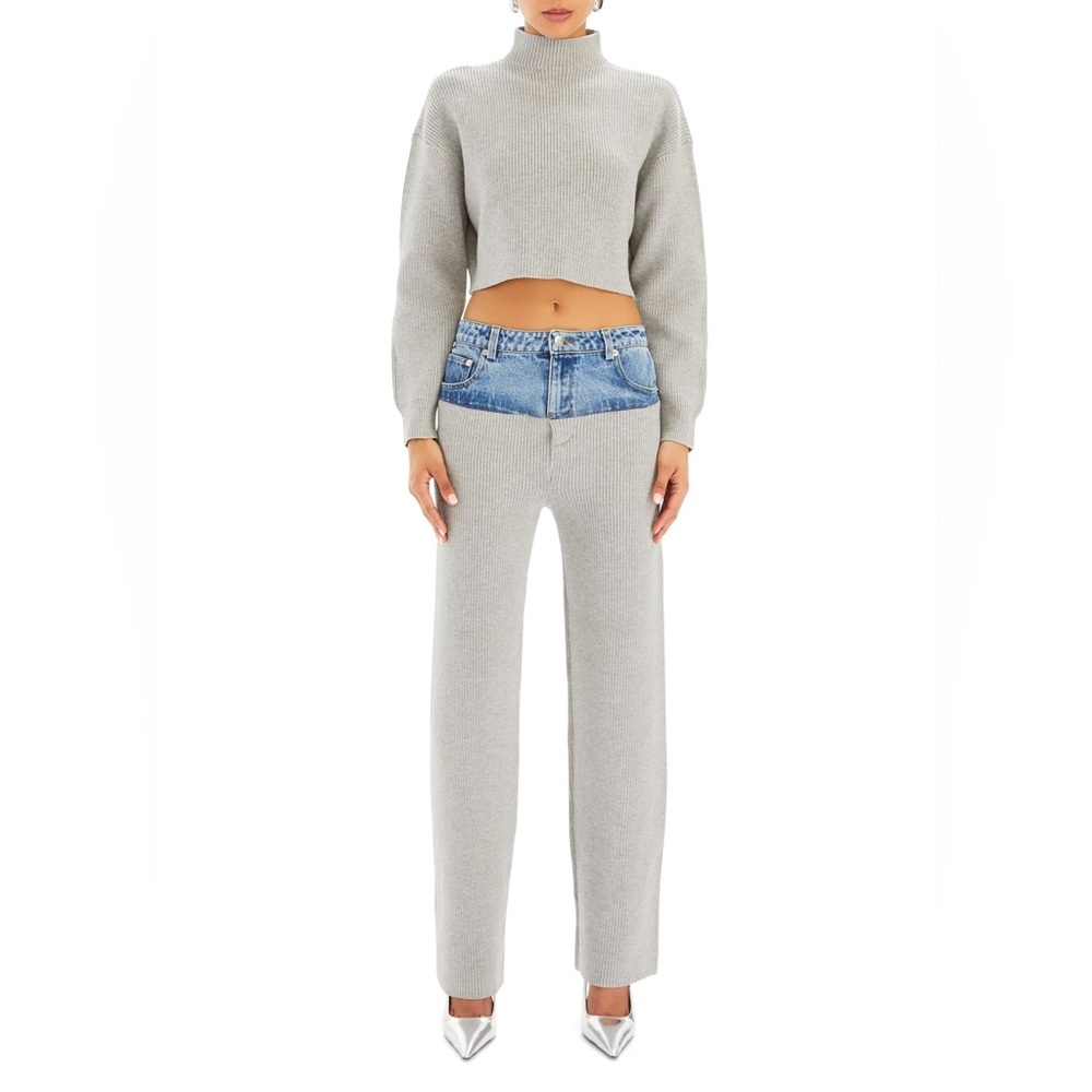 SER.O.YA Gray Ribbed Sweater - Picture 2 of 3